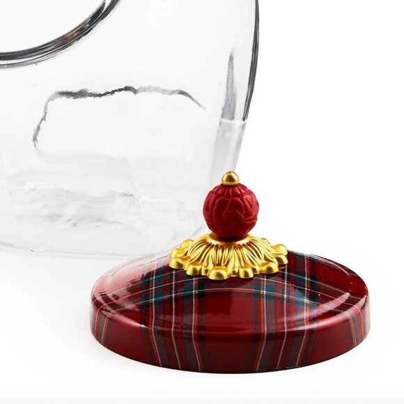 MacKenzie-Childs Large Sweets Jar - Red Tartan-NEW - Picture 3 of 3
